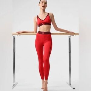 ALO Yoga Red and Black Activewear Set